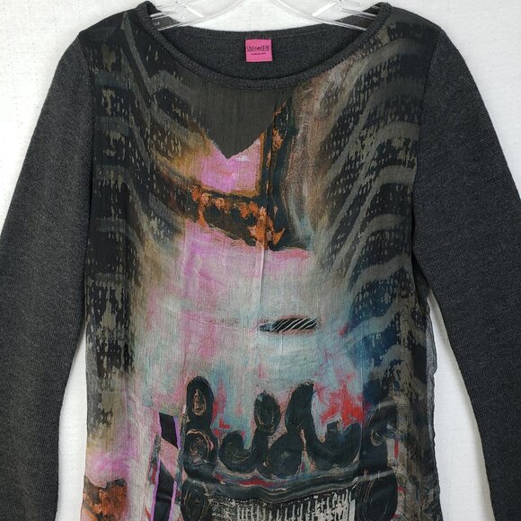 Save the Queen Italy Tunic Sweater Dress Longline Wool Silk Art-to-wear size M - Picture 2 of 14